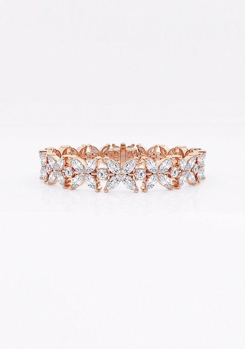 9 ctw Marquise and Round Lab Grown Diamond XO Fashion Bracelet - 6 Inches