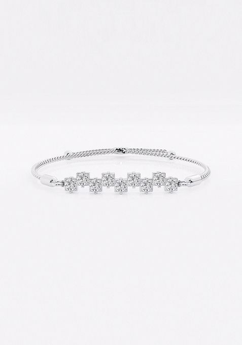 2 1/4 ctw Princess Lab Grown Diamond Stagger Seven Stone Bolo Fashion Bracelet - 8.75 Inches