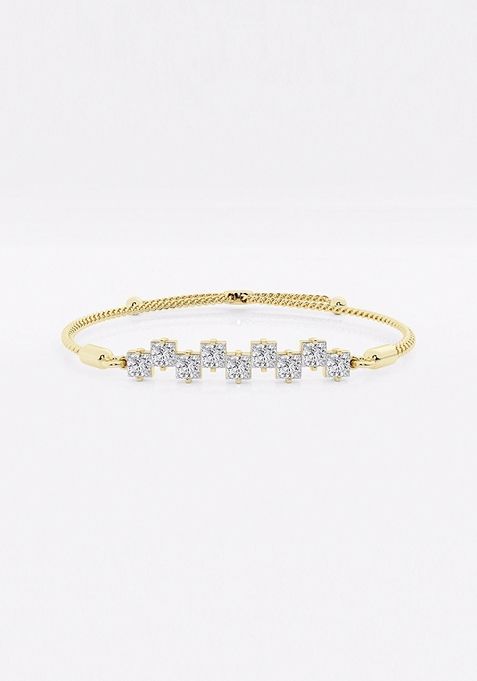 2 1/4 ctw Princess Lab Grown Diamond Stagger Seven Stone Bolo Fashion Bracelet - 8.75 Inches