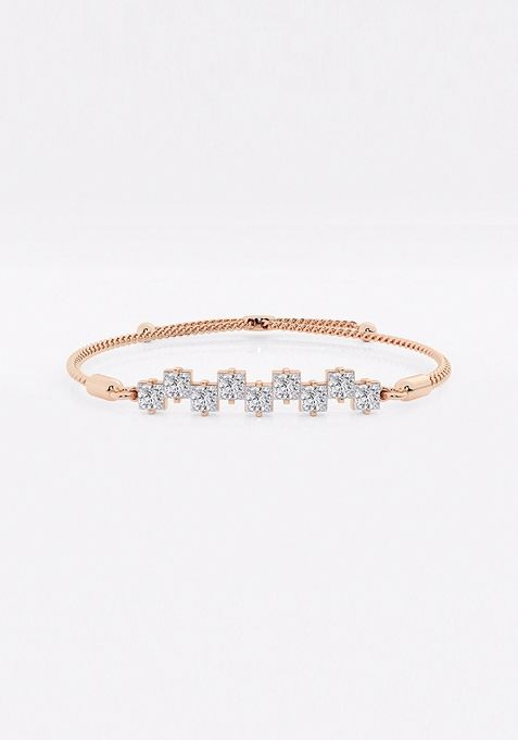 2 1/4 ctw Princess Lab Grown Diamond Stagger Seven Stone Bolo Fashion Bracelet - 8.75 Inches