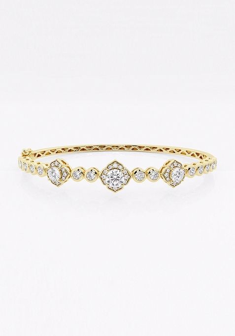 2 ctw Round Lab Grown Diamond Framed Bangle Bracelet - 7 Inches