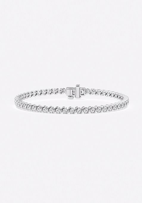 2 ctw Round Lab Grown Diamond S Tennis Bracelet - 6 Inches