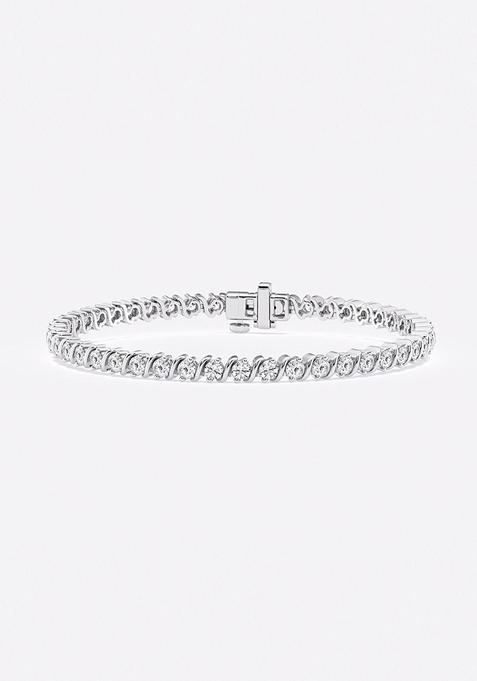 3 ctw Round Lab Grown Diamond S Tennis Bracelet - 6 Inches