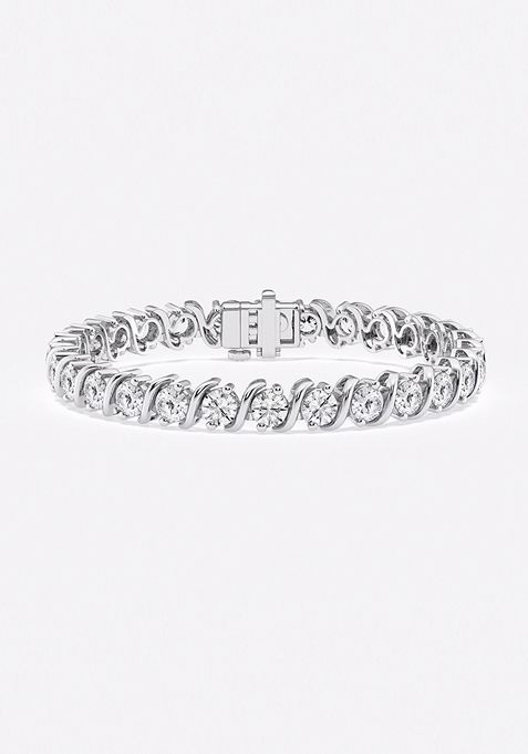 10 ctw Round Lab Grown Diamond S Tennis Bracelet - 6 Inches