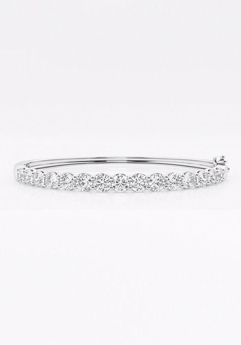 5 ctw Round Lab Grown Diamond Bangle Bracelet - 7 Inches