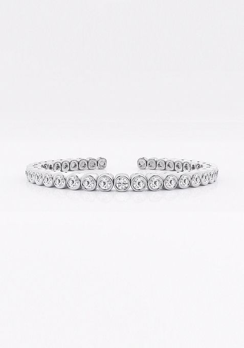 5 ctw Round Lab Grown Diamond Bold Bangle Bracelet - 5.75 Inches