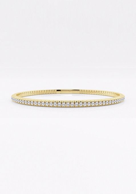 2 ctw Round Lab Grown Diamond Flex Bangle Bracelet - 7 Inches