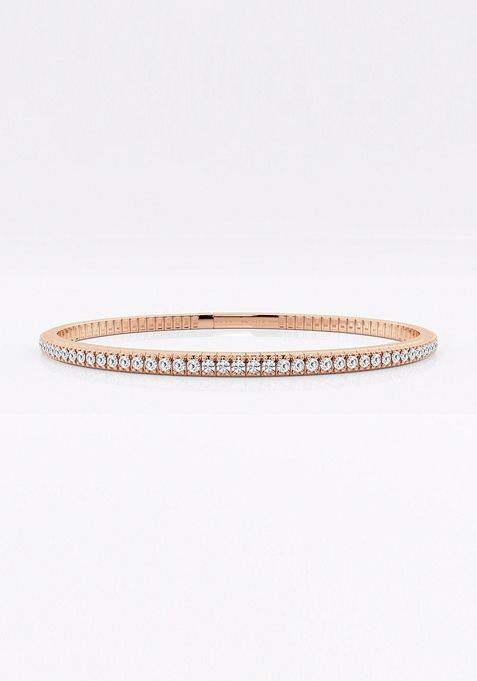 2 ctw Round Lab Grown Diamond Flex Bangle Bracelet - 7 Inches