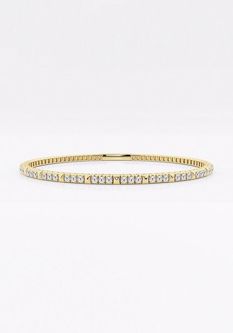 3/4 ctw Round Lab Grown Diamond Flex Bangle Bracelet - 7 Inches