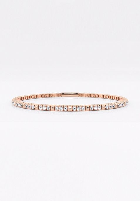 3/4 ctw Round Lab Grown Diamond Flex Bangle Bracelet - 7 Inches