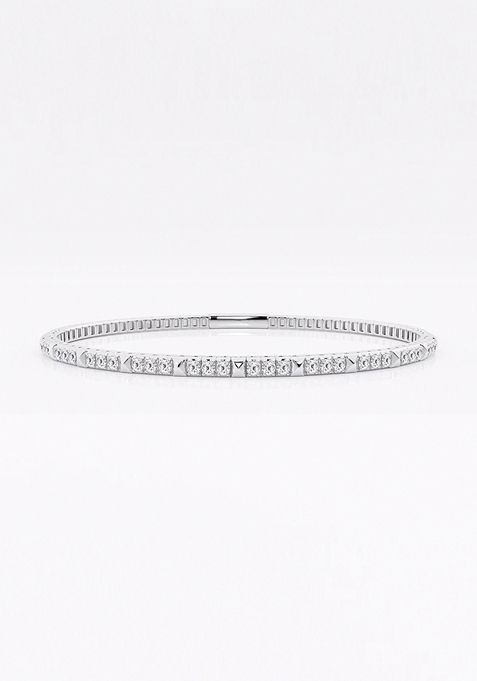 3/4 ctw Round Lab Grown Diamond Flex Bangle Bracelet - 7 Inches