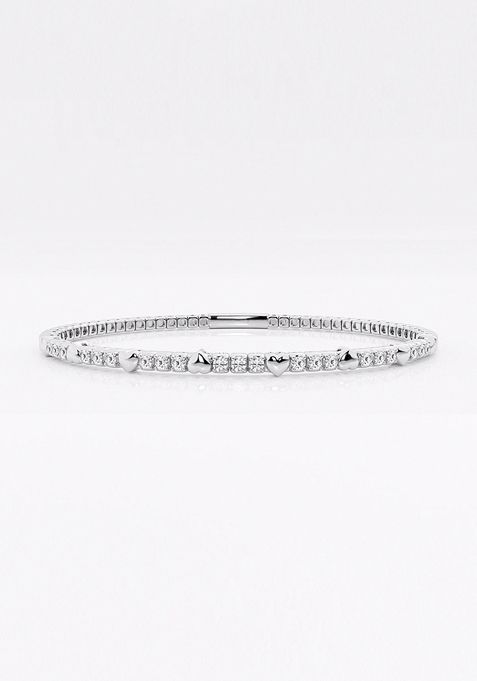 1/2 ctw Round Lab Grown Diamond Flex Bangle Bracelet - 7 Inches