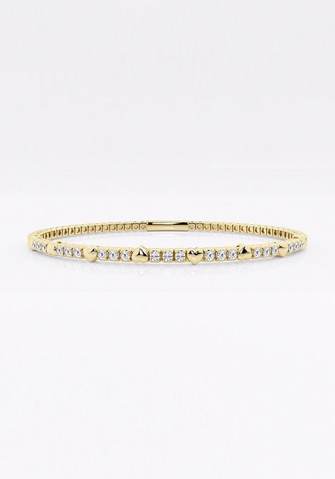 1/2 ctw Round Lab Grown Diamond Flex Bangle Bracelet - 7 Inches