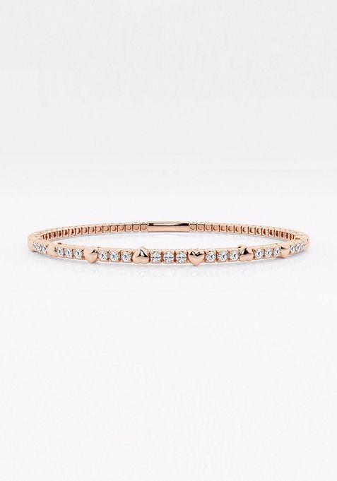 1/2 ctw Round Lab Grown Diamond Flex Bangle Bracelet - 7 Inches