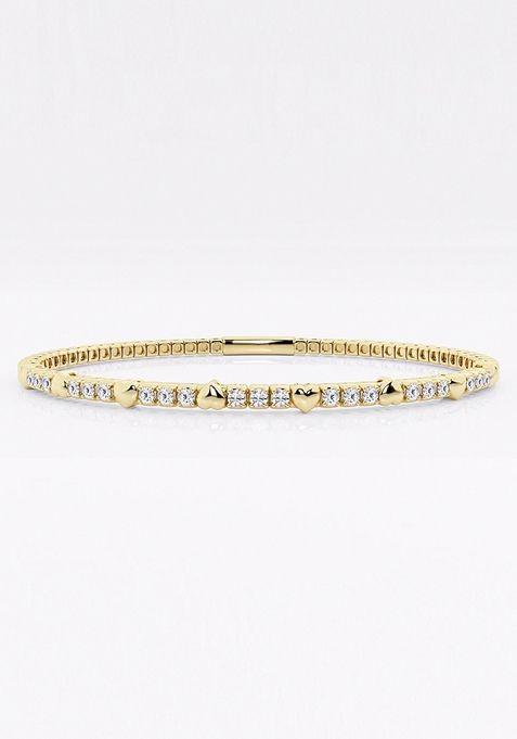 1/2 ctw Round Lab Grown Diamond Flex Bangle Bracelet - 7 Inches