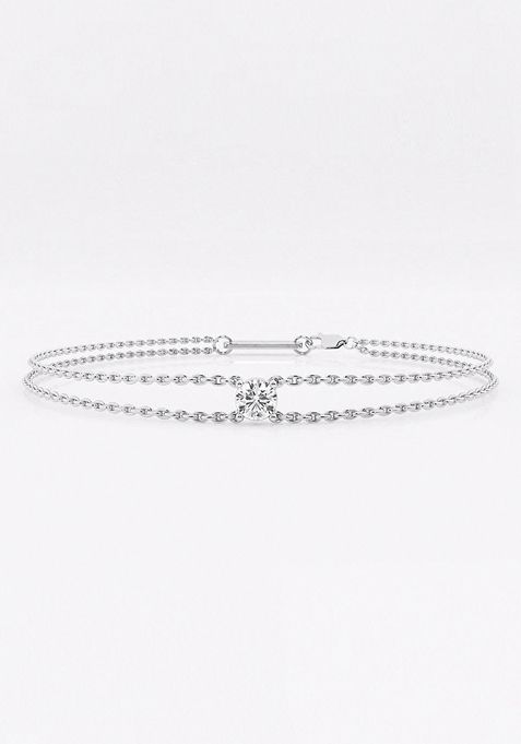 1/4 ctw Round Lab Grown Diamond Chain Bracelet - 7.5 Inches