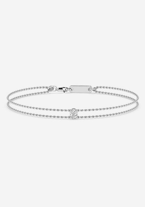 1/4 ctw Oval Lab Grown Diamond Chain Bracelet - 7.5 Inches