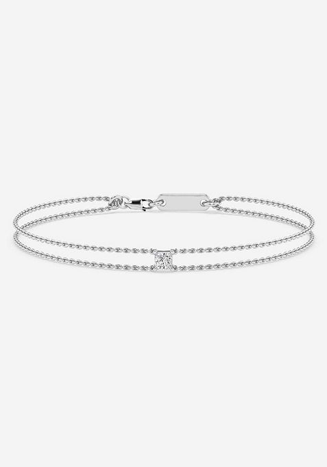 1/4 ctw Princess Lab Grown Diamond Chain Bracelet - 7.5 Inches