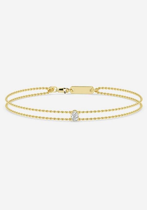 1/4 ctw Oval Lab Grown Diamond Chain Bracelet - 7.5 Inches