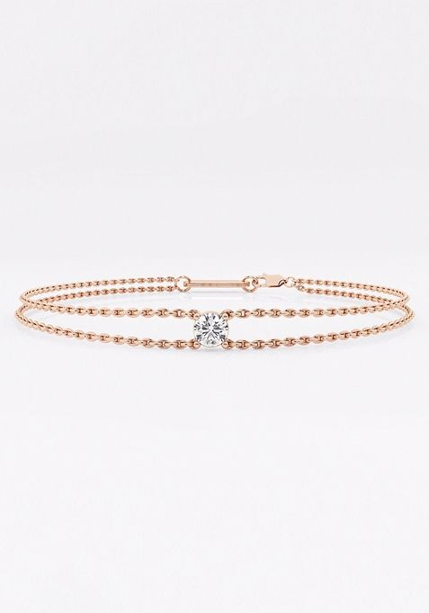 1/4 ctw Round Lab Grown Diamond Chain Bracelet - 7.5 Inches