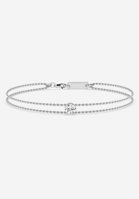 1/2 ctw Round Lab Grown Diamond Chain Bracelet - 7.5 Inches