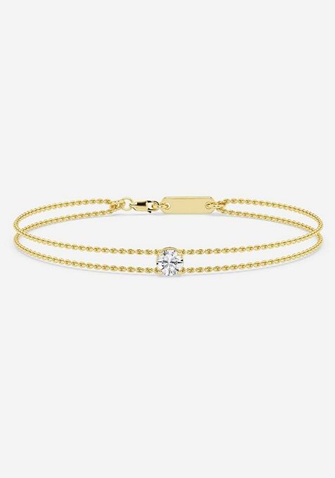 1/2 ctw Round Lab Grown Diamond Chain Bracelet - 7.5 Inches