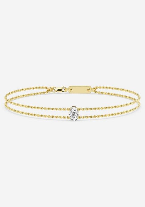 1/2 ctw Oval Lab Grown Diamond Chain Bracelet - 7.5 Inches