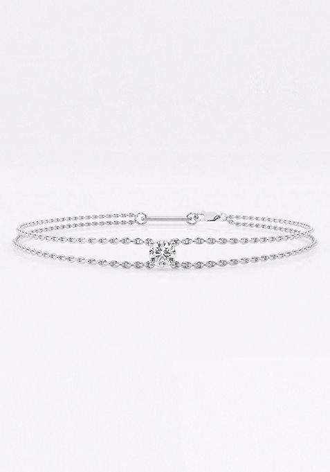 1/4 ctw Round Lab Grown Diamond Chain Bracelet - 7.5 Inches