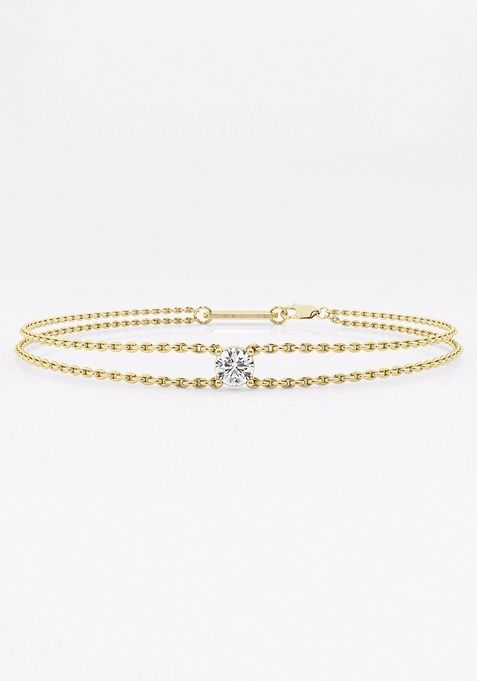 1/4 ctw Round Lab Grown Diamond Chain Bracelet - 7.5 Inches