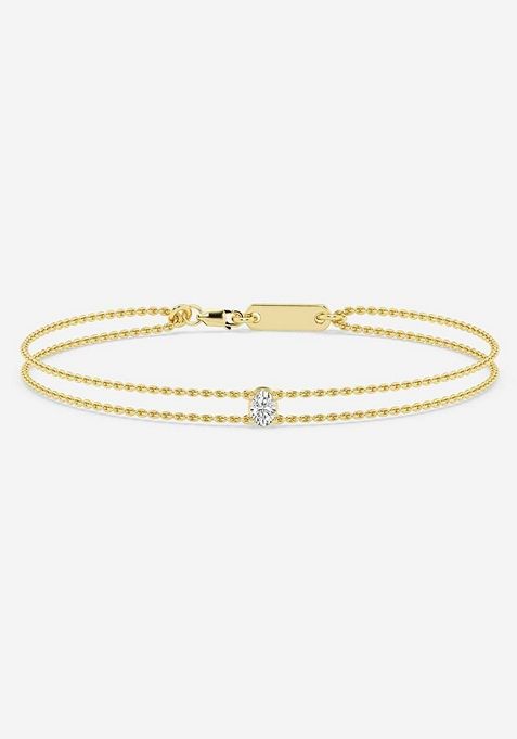 1/4 ctw Oval Lab Grown Diamond Chain Bracelet - 7.5 Inches