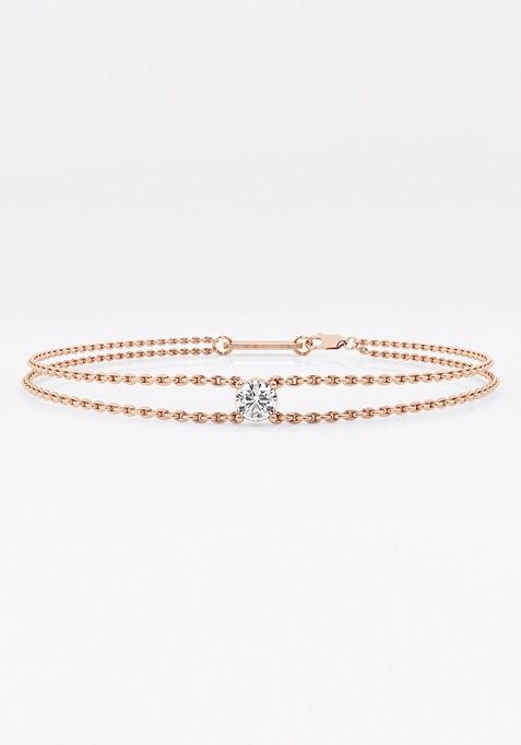 1/4 ctw Round Lab Grown Diamond Chain Bracelet - 7.5 Inches