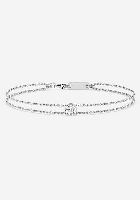 1/2 ctw Round Lab Grown Diamond Chain Bracelet - 7.5 Inches