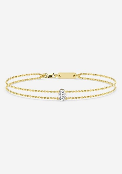 1/2 ctw Oval Lab Grown Diamond Chain Bracelet - 7.5 Inches