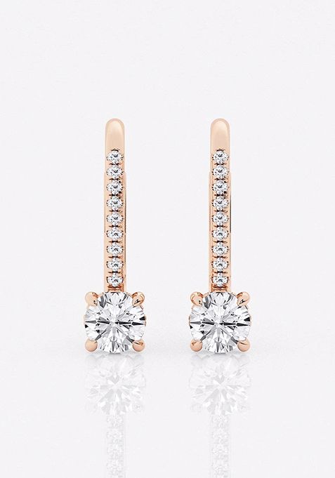 1 ctw Cushion Lab Grown Diamond Hidden Halo Fashion Earrings