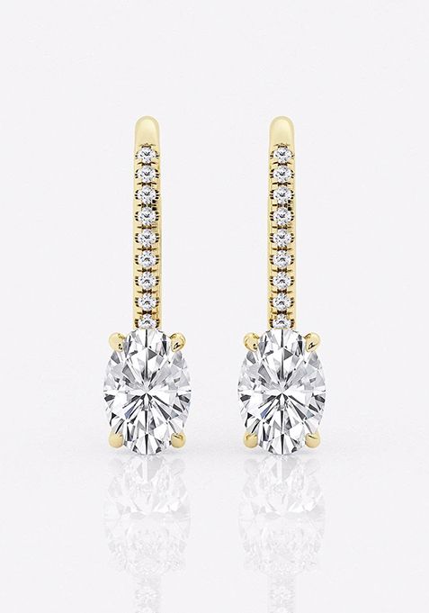 1 1/2 ctw Oval Lab Grown Diamond Hidden Halo Fashion Earrings