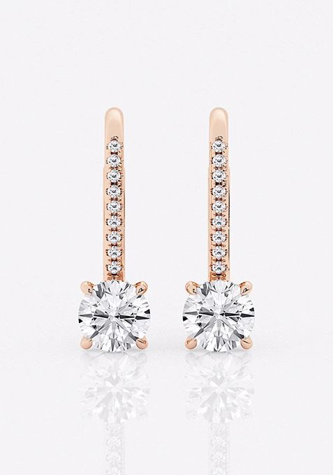 1 1/2 ctw Round Lab Grown Diamond Hidden Halo Fashion Earrings