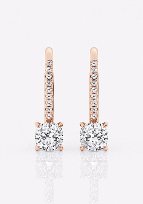 1 1/2 ctw Cushion Lab Grown Diamond Hidden Halo Fashion Earrings