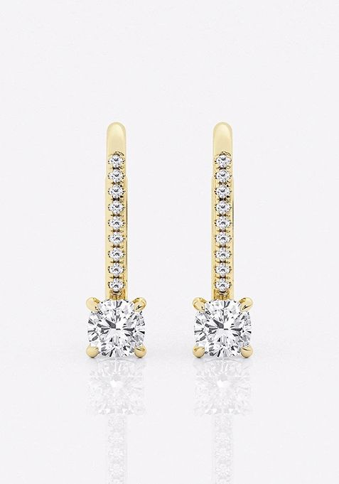 1 ctw Cushion Lab Grown Diamond Hidden Halo Fashion Earrings