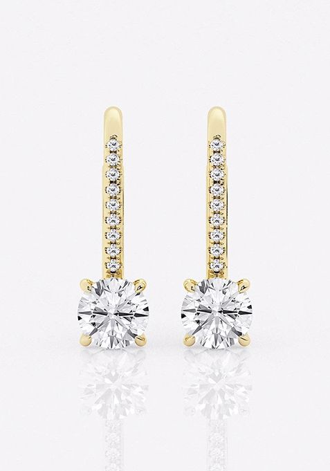 1 1/2 ctw Round Lab Grown Diamond Hidden Halo Fashion Earrings