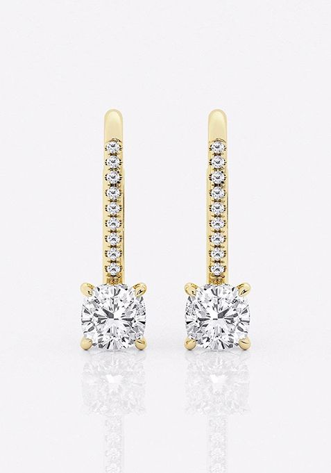 1 1/2 ctw Cushion Lab Grown Diamond Hidden Halo Fashion Earrings