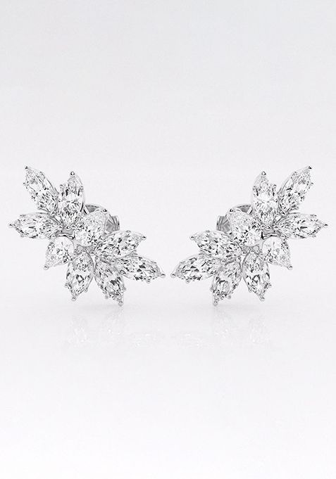 4 ctw Pear & Marquise Lab Grown Diamond Cluster Fashion Earrings