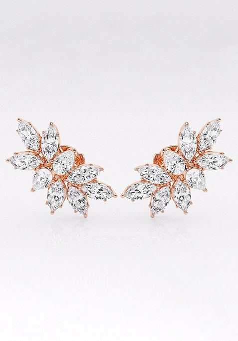 4 ctw Pear & Marquise Lab Grown Diamond Cluster Fashion Earrings