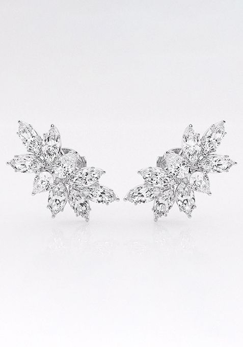 6 ctw Pear & Marquise Lab Grown Diamond Cluster Fashion Earrings