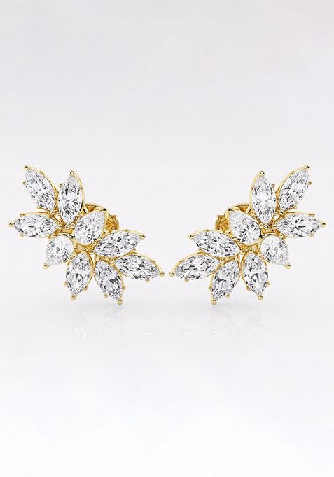 6 ctw Pear & Marquise Lab Grown Diamond Cluster Fashion Earrings