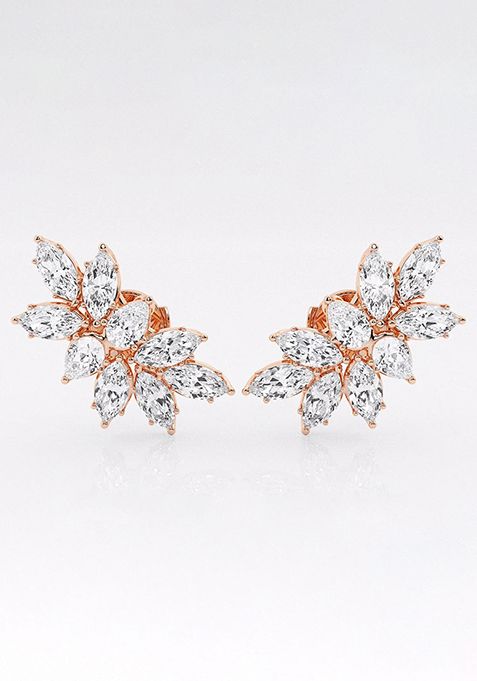 6 ctw Pear & Marquise Lab Grown Diamond Cluster Fashion Earrings