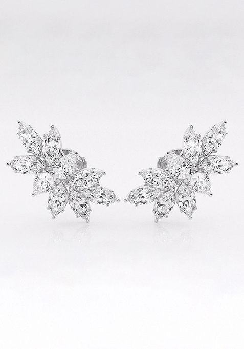 4 ctw Pear & Marquise Lab Grown Diamond Cluster Fashion Earrings