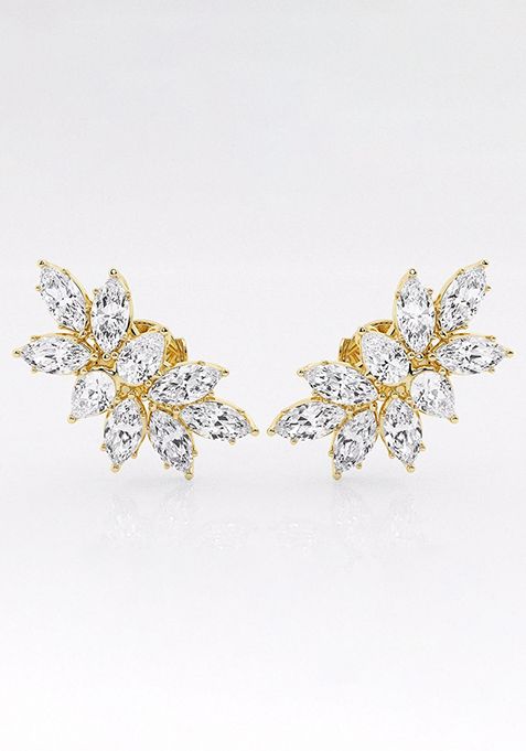 4 ctw Pear & Marquise Lab Grown Diamond Cluster Fashion Earrings