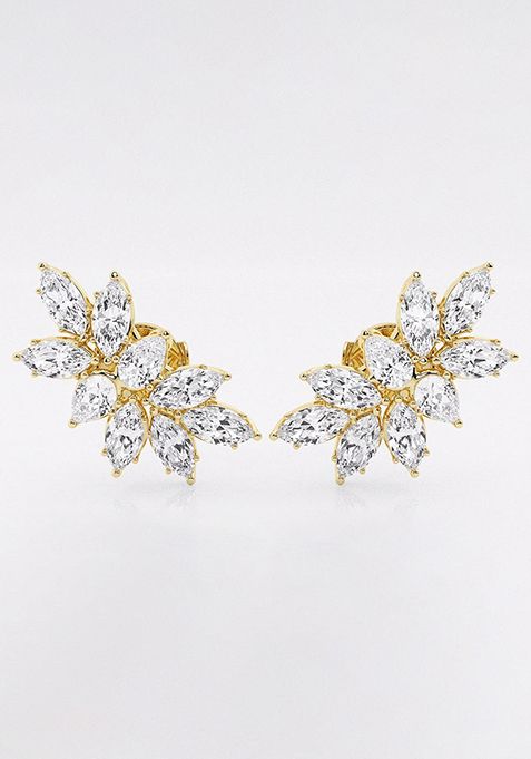 6 ctw Pear & Marquise Lab Grown Diamond Cluster Fashion Earrings