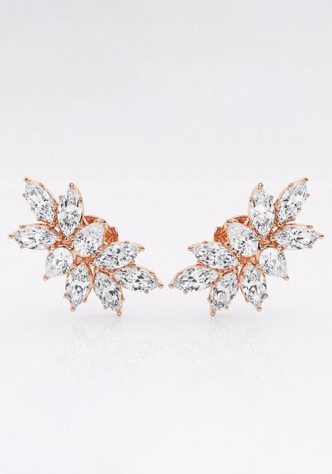 6 ctw Pear & Marquise Lab Grown Diamond Cluster Fashion Earrings