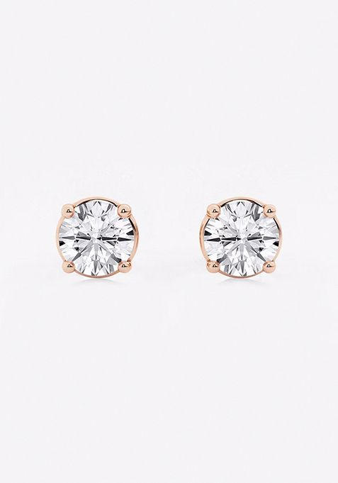 1 1/2 ctw Round Colorless (E) Lab Grown Diamond Certified Stud Earrings